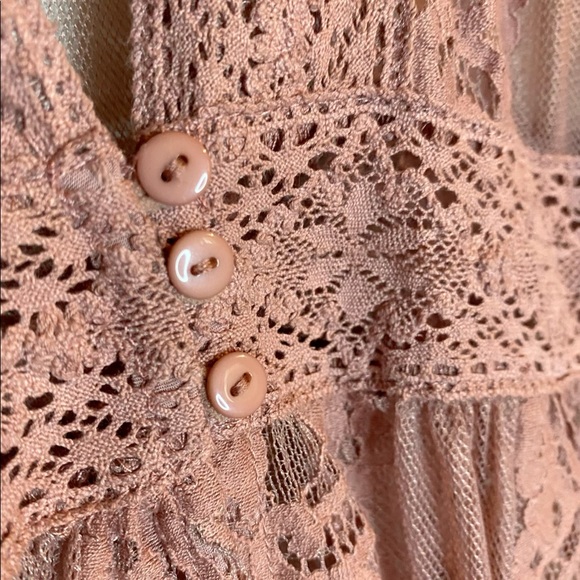 Blush Pink Lace Duster | Floor-Length Boho Kimono | Romantic Festival Chic - Picture 5 of 12